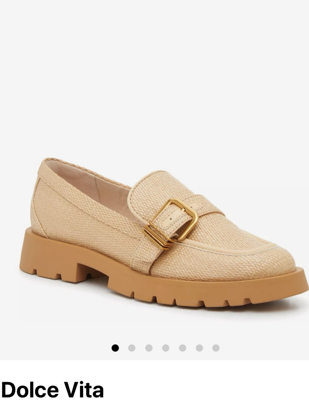 Dolce Vita Woven Ericka Buckle Loafer - Beige Size 7.5/8